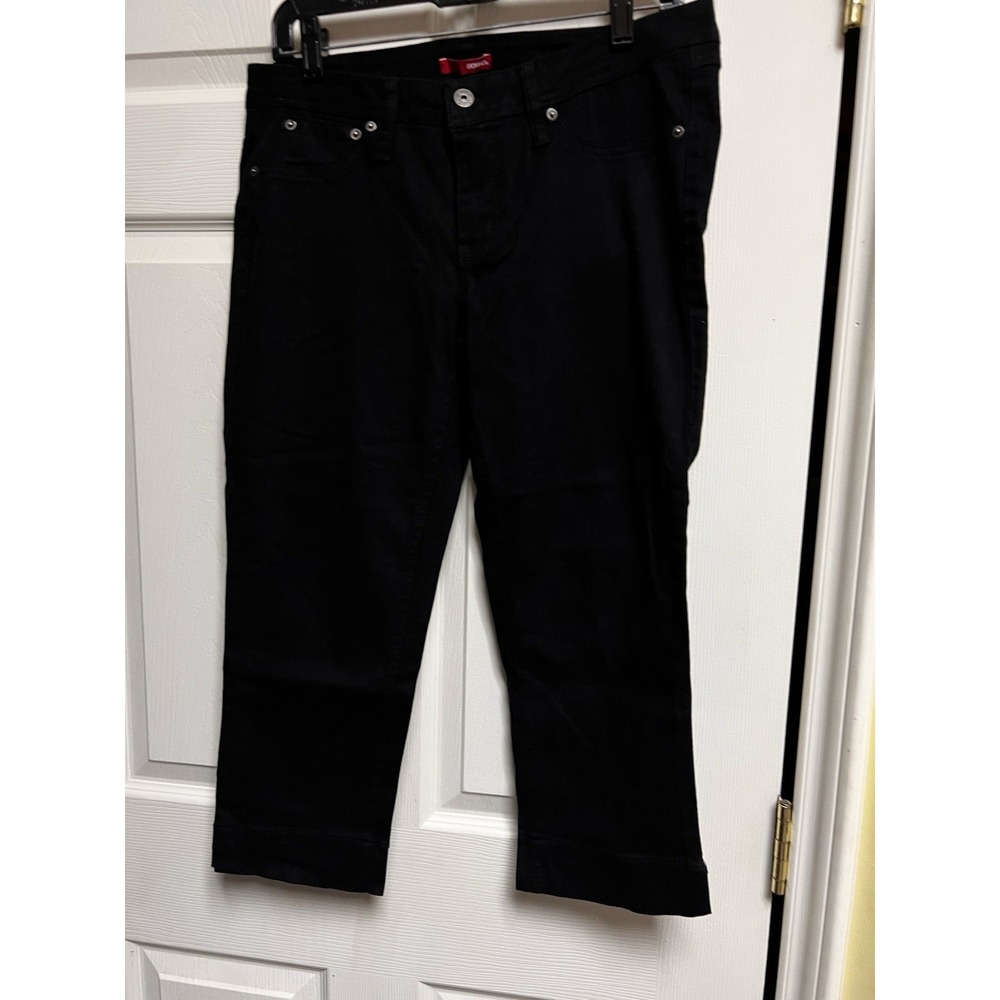 034-016 BONGO Dark Black Capris Juniors Size 11 / 31w Cropped Pants Women